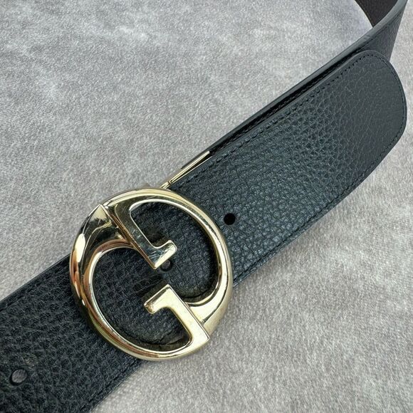 Gucci GG Interlocking Reversible Brown Black  Leather Belt 450000 100/40” main image 4